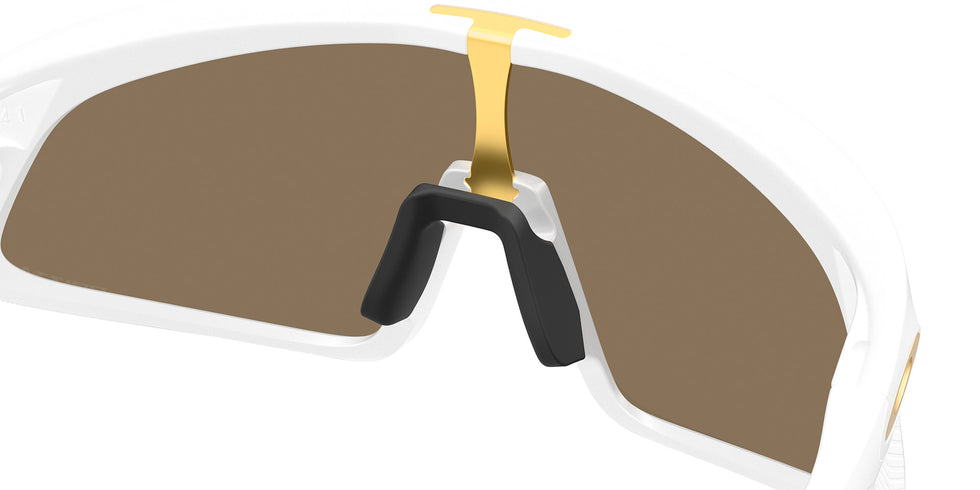 Oakley® OO9524D RSLV 141 OO9524D 952403 41 Sunglasses - Matte White / Prizm 24k Mirrored 952403