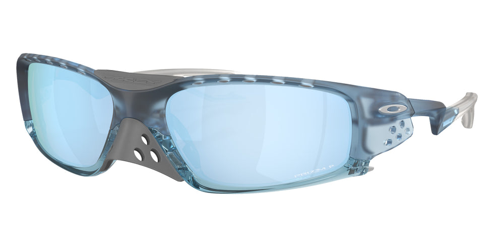 Oakley® OO9529 PLANTARIS SQ OO9529 952908 61 Sunglasses - Matte Transparent Stonewash / Prizm Deep Water Polarized Mirrored 952908