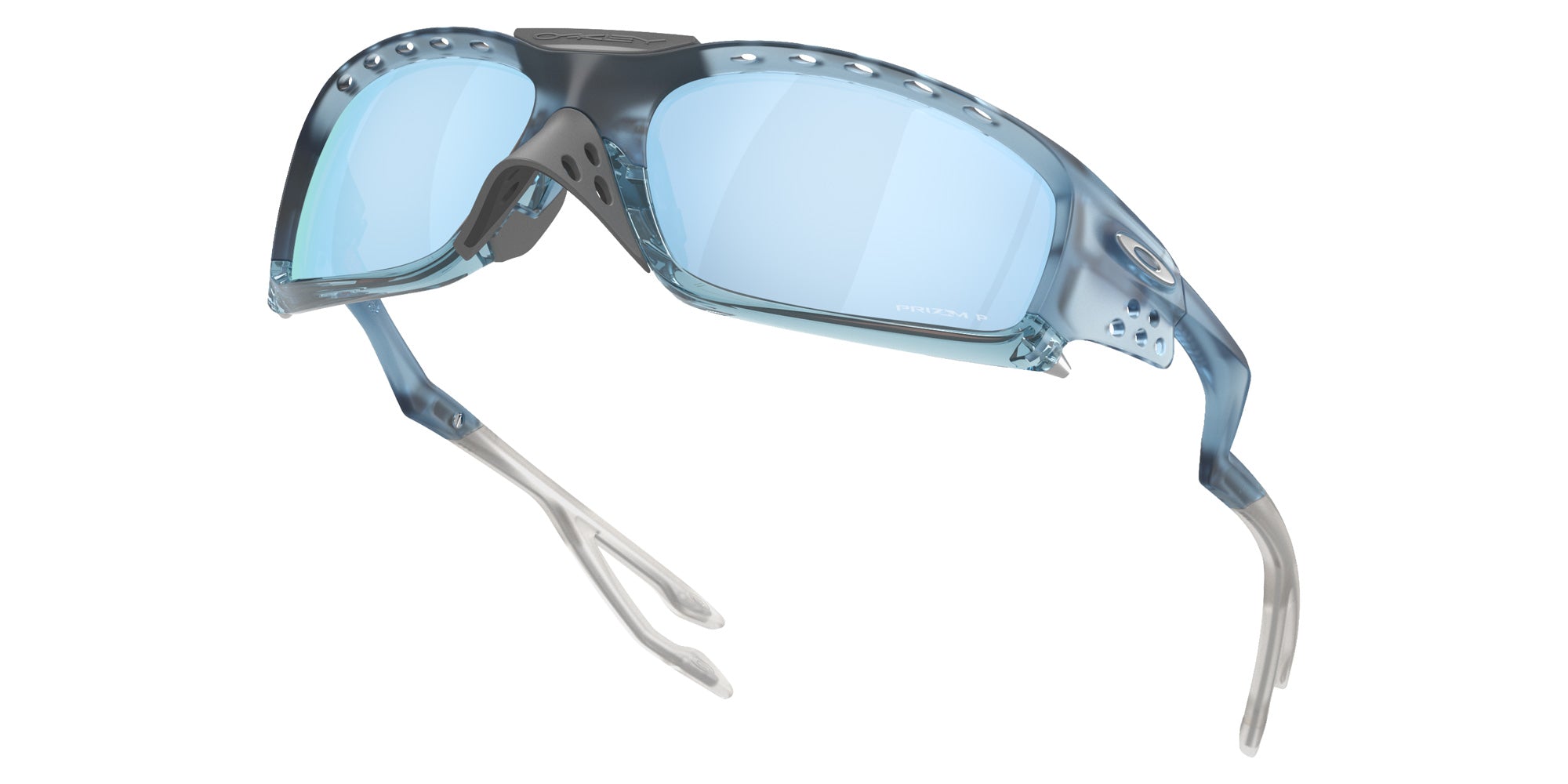 Oakley® OO9529 PLANTARIS SQ OO9529 952908 61 Sunglasses - Matte Transparent Stonewash / Prizm Deep Water Polarized Mirrored 952908