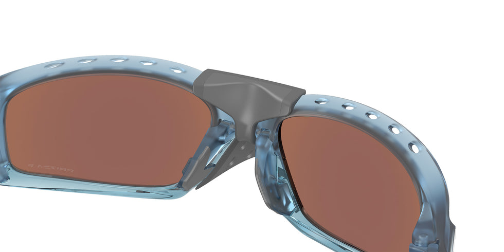 Oakley® OO9529 PLANTARIS SQ OO9529 952908 61 Sunglasses - Matte Transparent Stonewash / Prizm Deep Water Polarized Mirrored 952908
