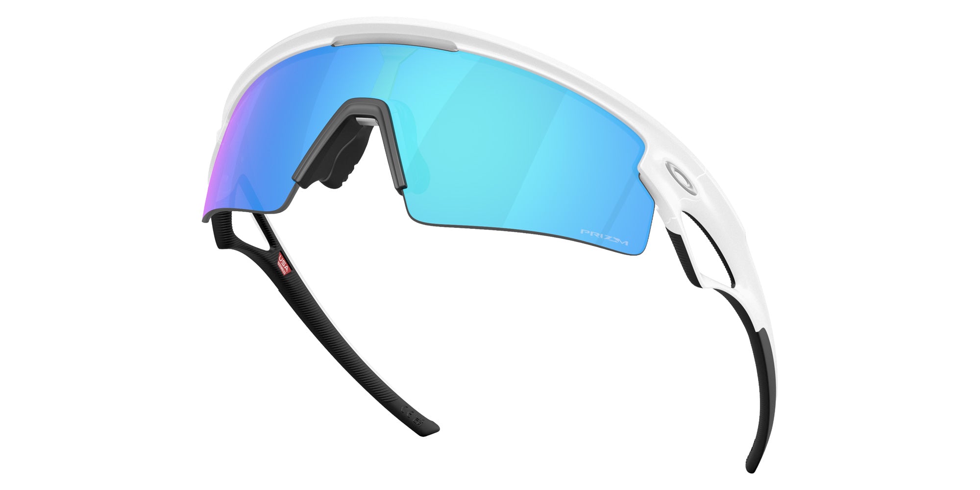 Oakley® OO9531 SPHAERA STRIKE OO9531 953104 37 Sunglasses - Matte White / Prizm Sapphire Mirrored 953104
