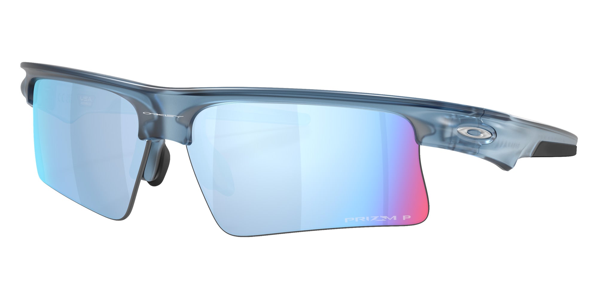 Oakley® OO9534 BISPHAERA SPEED OO9534 953406 68 Sunglasses - Transparent Abyss / Prizm Deep Water Polarized Mirrored 953406
