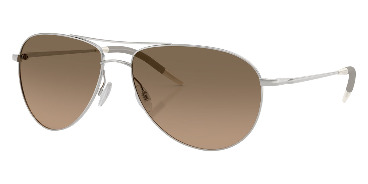 Oliver Peoples® OV1002S Pilot OV1002S 5036GN 59 Sunglasses - Silver/Sandstone Gradient Polarized
