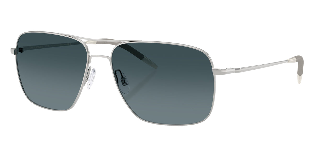 Oliver Peoples® OV1150S Rectangle OV1150S 5036S3 58 Sunglasses - Silver/Blue Gradient Polarized