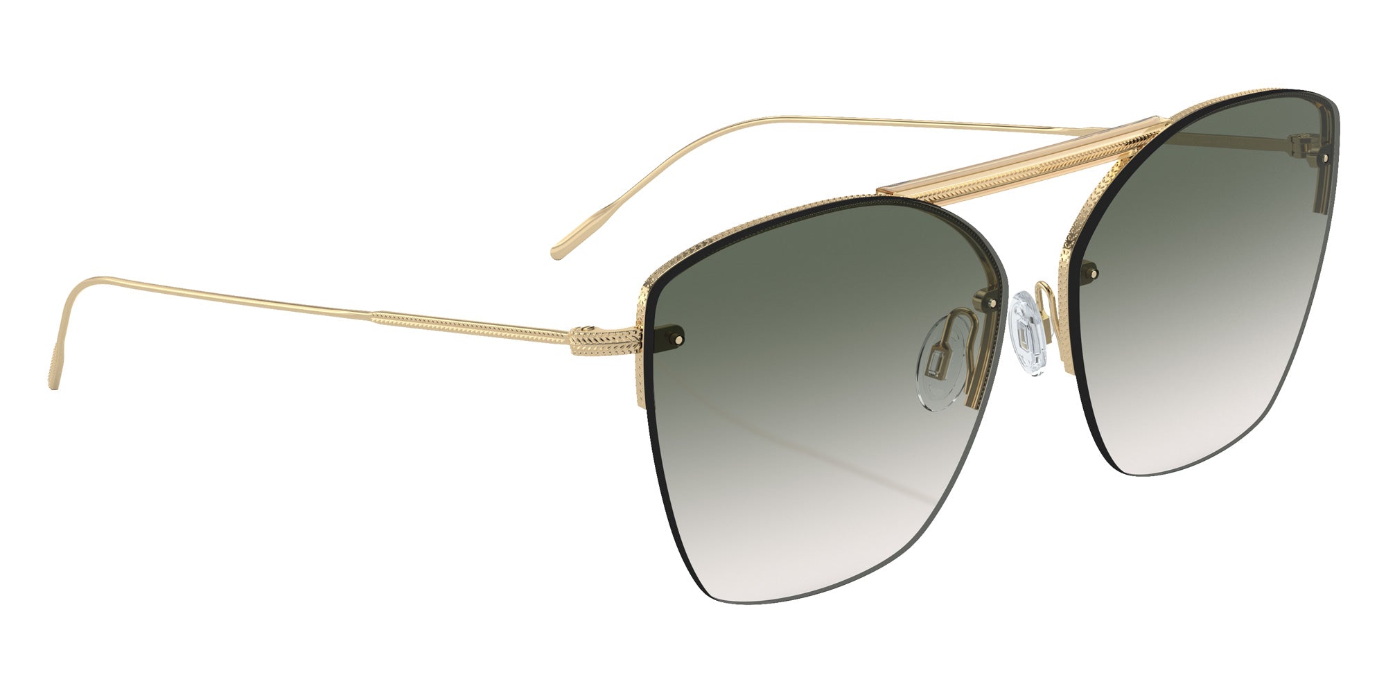 Oliver Peoples® OV1217S Square OV1217S 50352A 61 Sunglasses - Ziane Gold/Buff Top Bar Viridi/Gold/Viridian Gradient