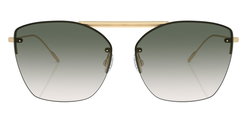 Oliver Peoples® OV1217S Square OV1217S 50352A 61 Sunglasses - Ziane Gold/Buff Top Bar Viridi/Gold/Viridian Gradient