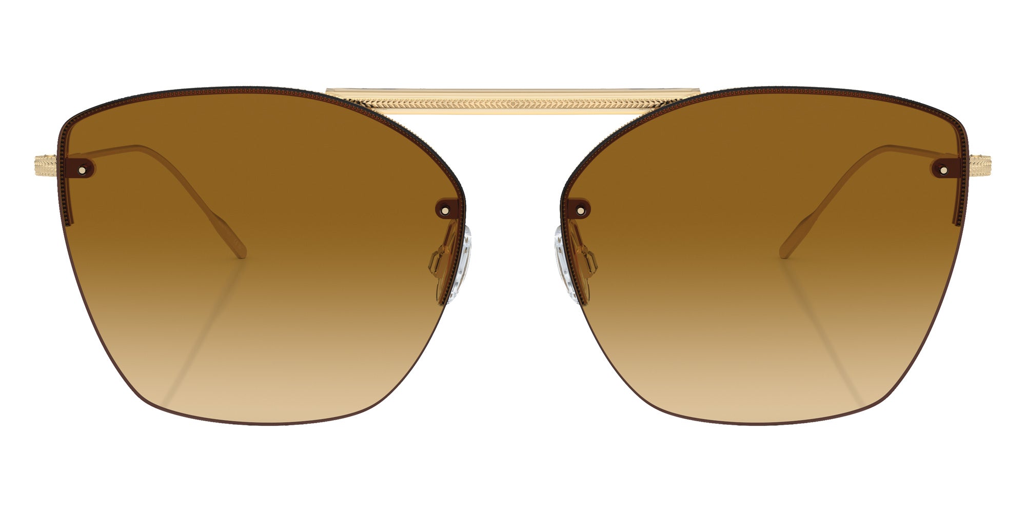 Oliver Peoples® OV1217S Square OV1217S 50352L 61 Sunglasses - Ziane Gold/Buff Top Bar Amaret/Gold/Brown