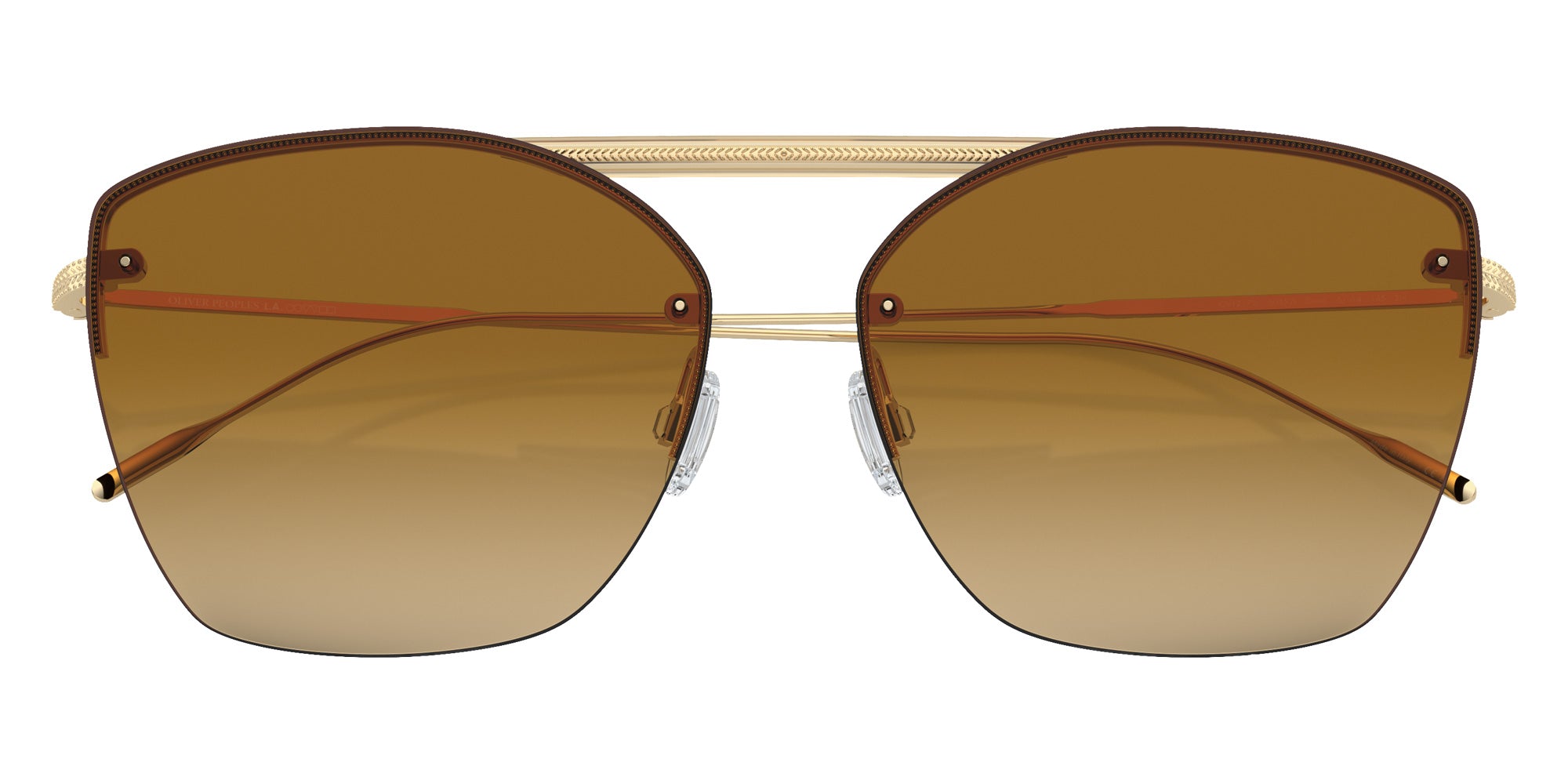 Oliver Peoples® OV1217S Square OV1217S 50352L 61 Sunglasses - Ziane Gold/Buff Top Bar Amaret/Gold/Brown