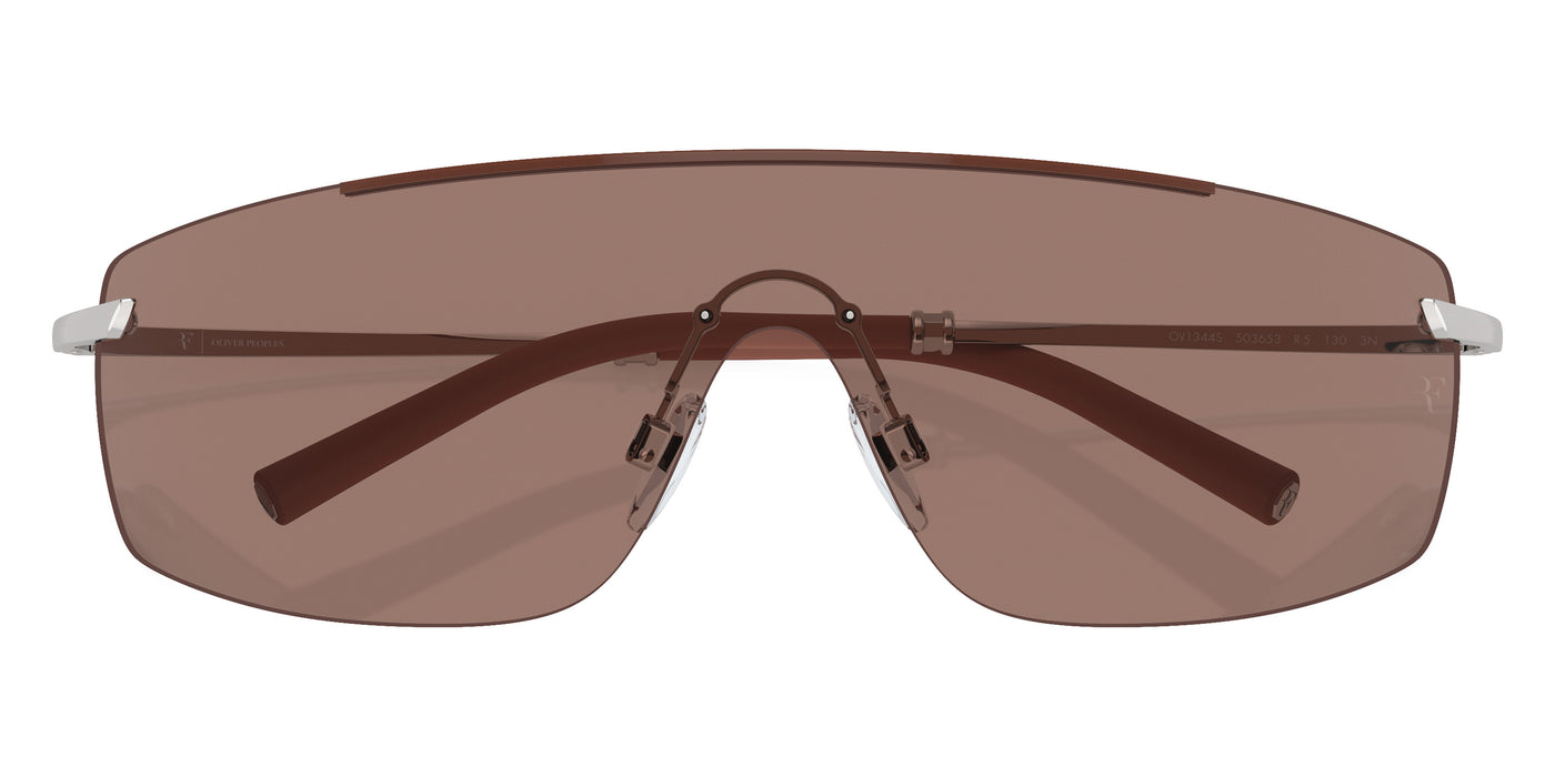 Oliver Peoples® R-5 OV1344S 503653 38 Sunglasses - Brick/Silver / Sierra