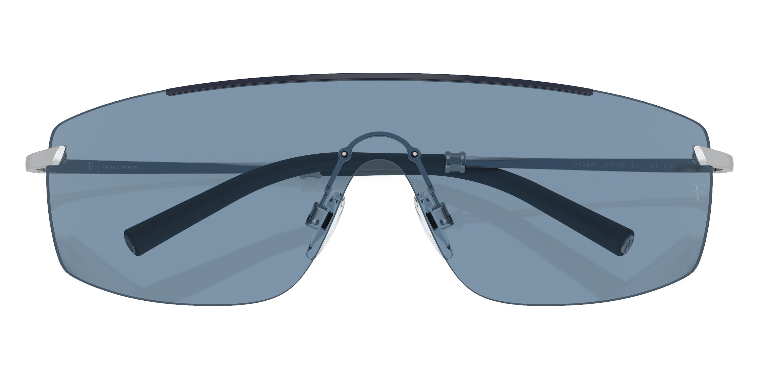 Oliver Peoples® R-5 OV1344S 506380 38 Sunglasses - Blue Ash/Brushed Silver / Marine