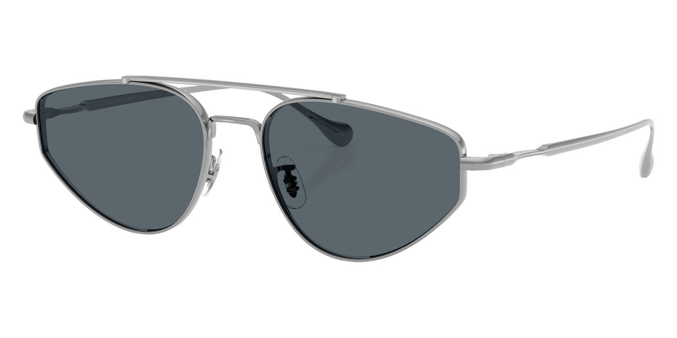 Oliver Peoples® OV1371ST Geometric OV1371ST 5036R5 56 Sunglasses - Silver/Blue 5036R5