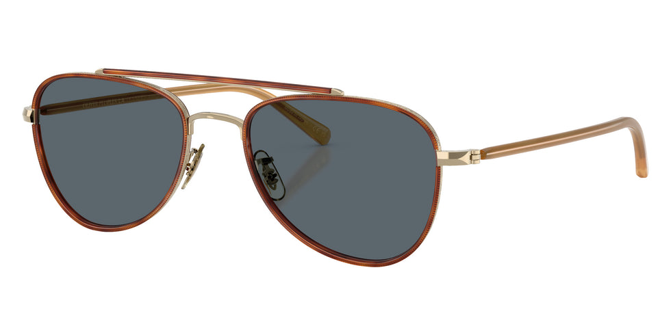 Oliver Peoples® OV1372ST Pilot OV1372ST 5035R5 52 Sunglasses - Gold/Amber/Blue 5035R5