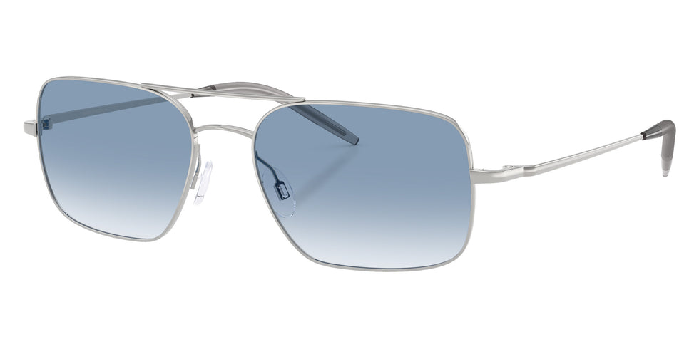 Oliver Peoples® OV1373S Rectangle OV1373S 50367O 55 Sunglasses - Silver/Ocean Gradient 50367O