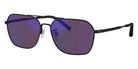 Oliver Peoples® OV1377S Geometric OV1377S 50624V 58 Sunglasses - Matte Black/Royal Purple Mirrored 50624V