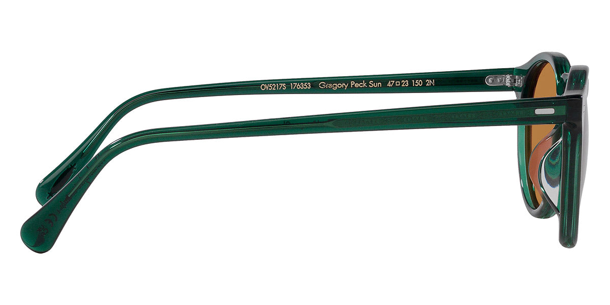 Oliver Peoples® Gregory Peck Sun Limited Edition OV5217S 176353 47 Sunglasses - Translucent Dark Teal / Cognac