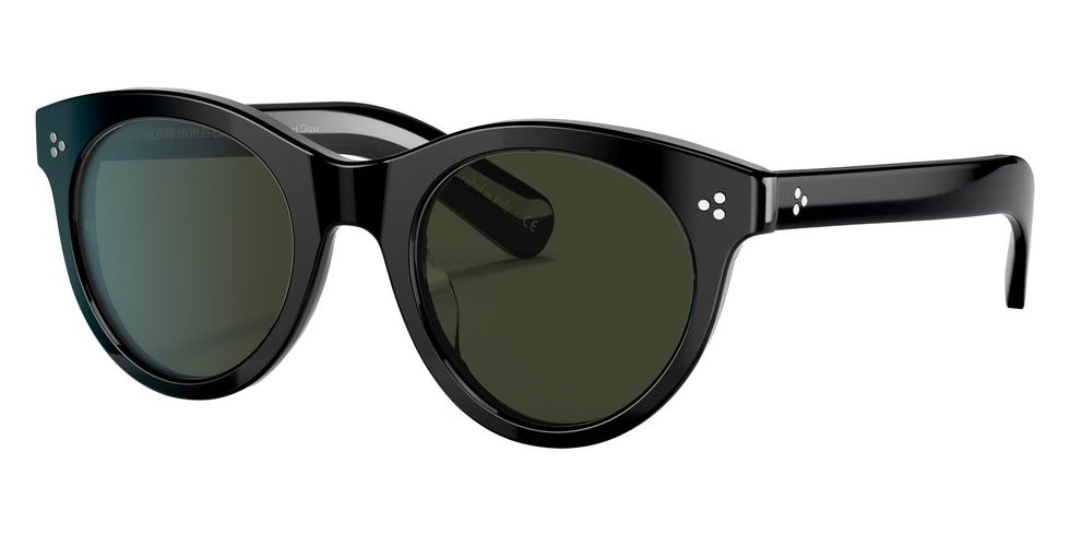 Oliver Peoples® OV5451SU Round OV5451SU 1005P1 49 Sunglasses - Black/G-15 Polarized