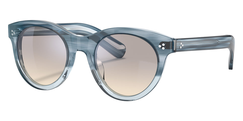 Oliver Peoples® OV5451SU Round OV5451SU 170232 49 Sunglasses - Dusk Blue VSB/Moondust Gradient Mirrored