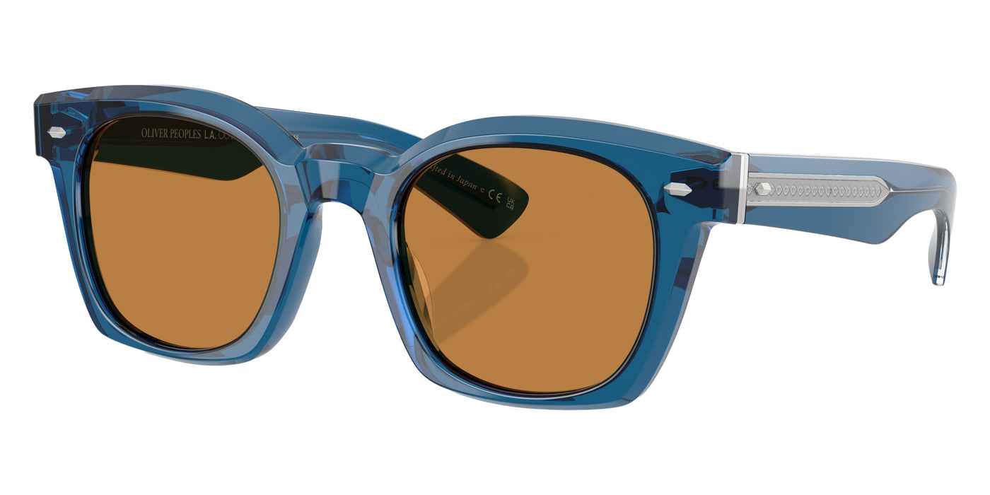 Oliver Peoples® Merceaux 18K OV5498SU 179353 50 Sunglasses - Translucent Blue / Cognac