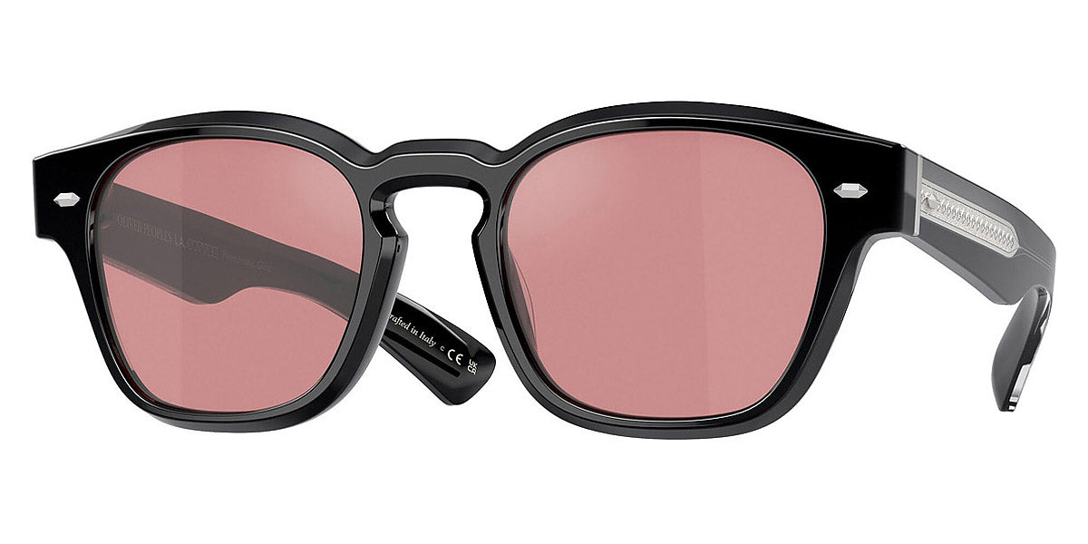 Oliver Peoples® Maysen OV5521SU 14923E 50 - Black / Magenta Photochromic Mirrored Sunglasses 
