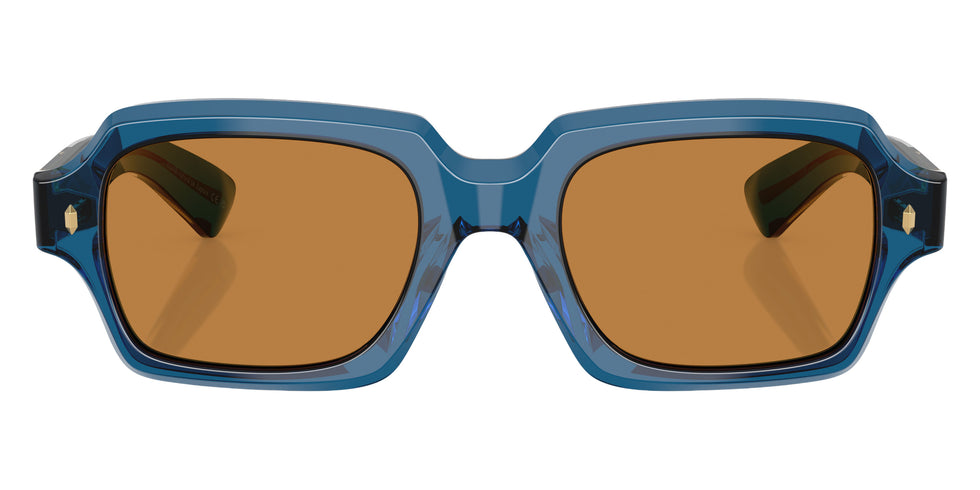 Oliver Peoples® Devaney 18k OV5539SU 179353 53 Sunglasses - Translucent Blue / Cognac