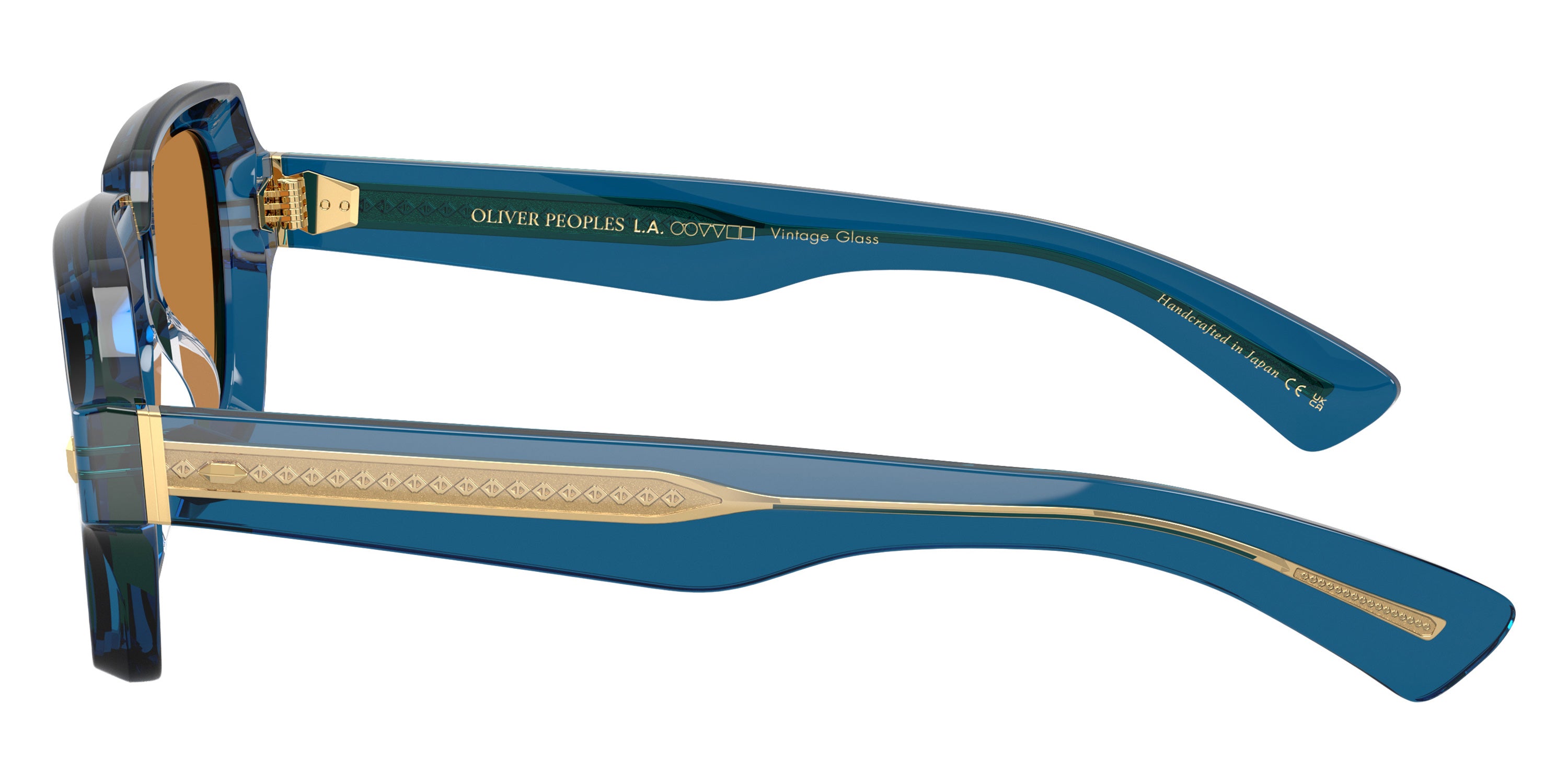 Oliver Peoples® Devaney 18k OV5539SU 179353 53 Sunglasses - Translucent Blue / Cognac