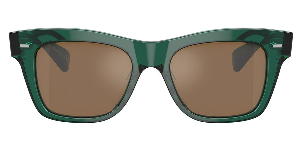 Oliver Peoples® Ms. Oliver OV5542SU 1763G8 51 - Translucent Dark Teal/Cognac Mirror Sunglasses