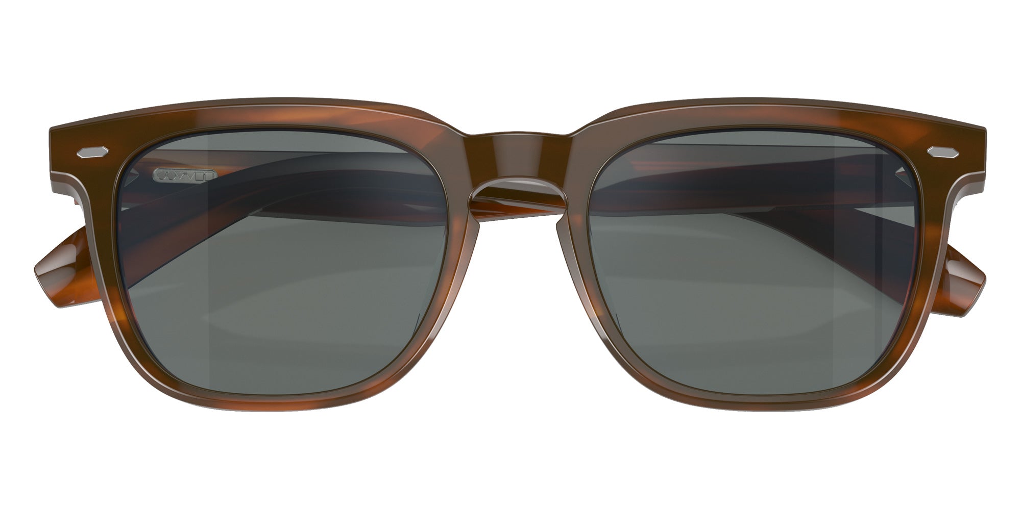 Oliver Peoples® OV5546SU Rectangle OV5546SU 1753W5 52 Sunglasses - Sycamore/Regal Blue Mirrored