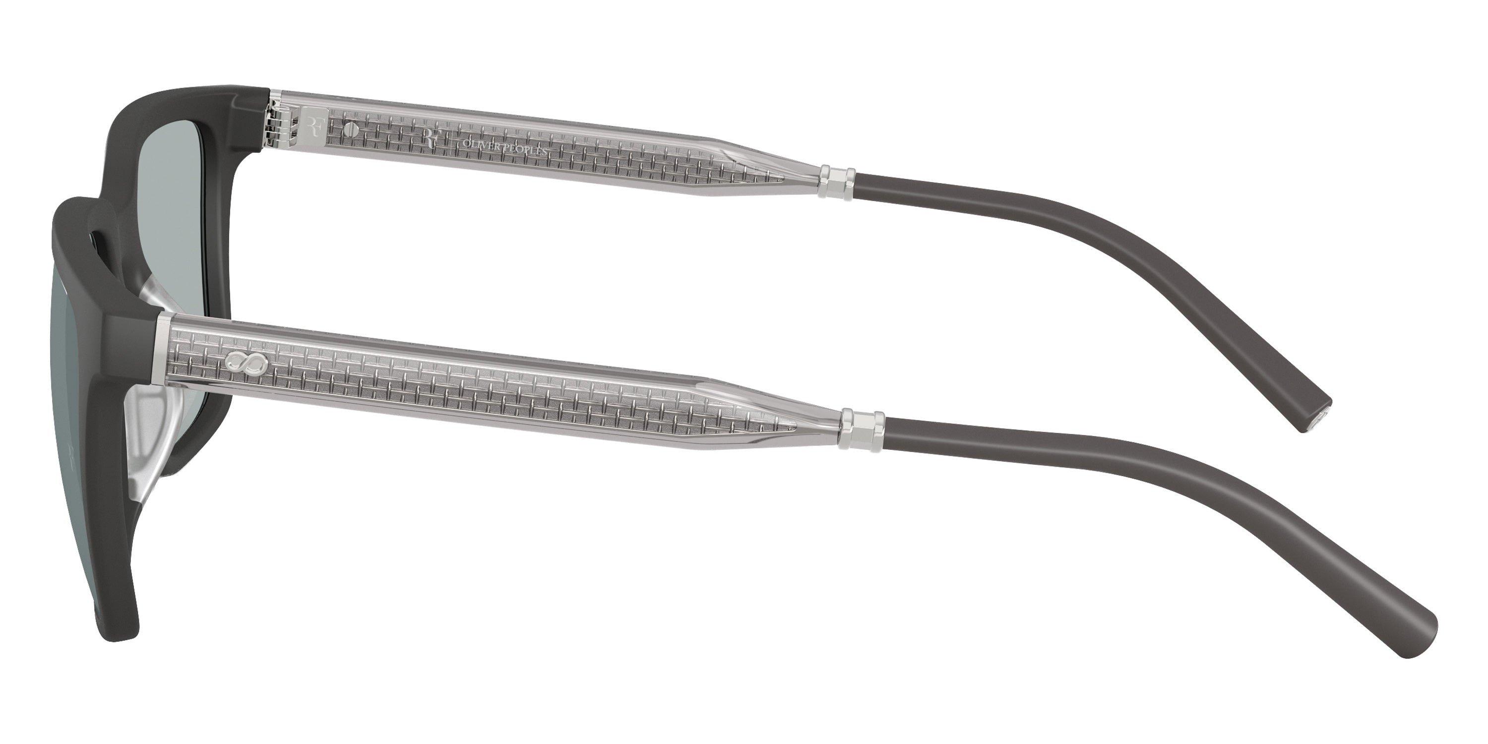 Oliver Peoples® Mr. Federer Sun OV5553SU 70086G 52 Sunglasses - Semi-matte Anthracite / Gray Polarized Flash Mirrored