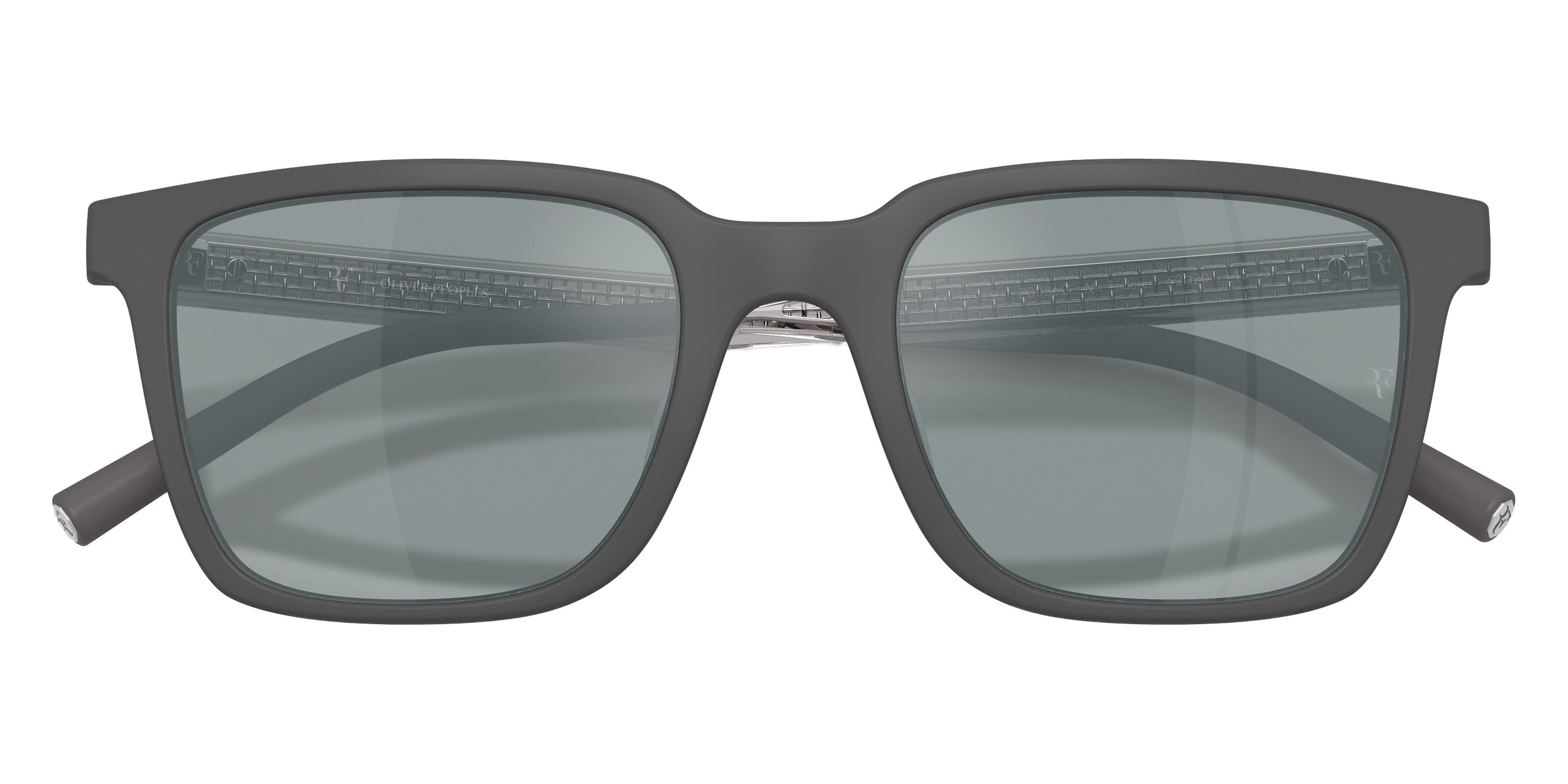 Oliver Peoples® Mr. Federer Sun OV5553SU 70086G 52 Sunglasses - Semi-matte Anthracite / Gray Polarized Flash Mirrored