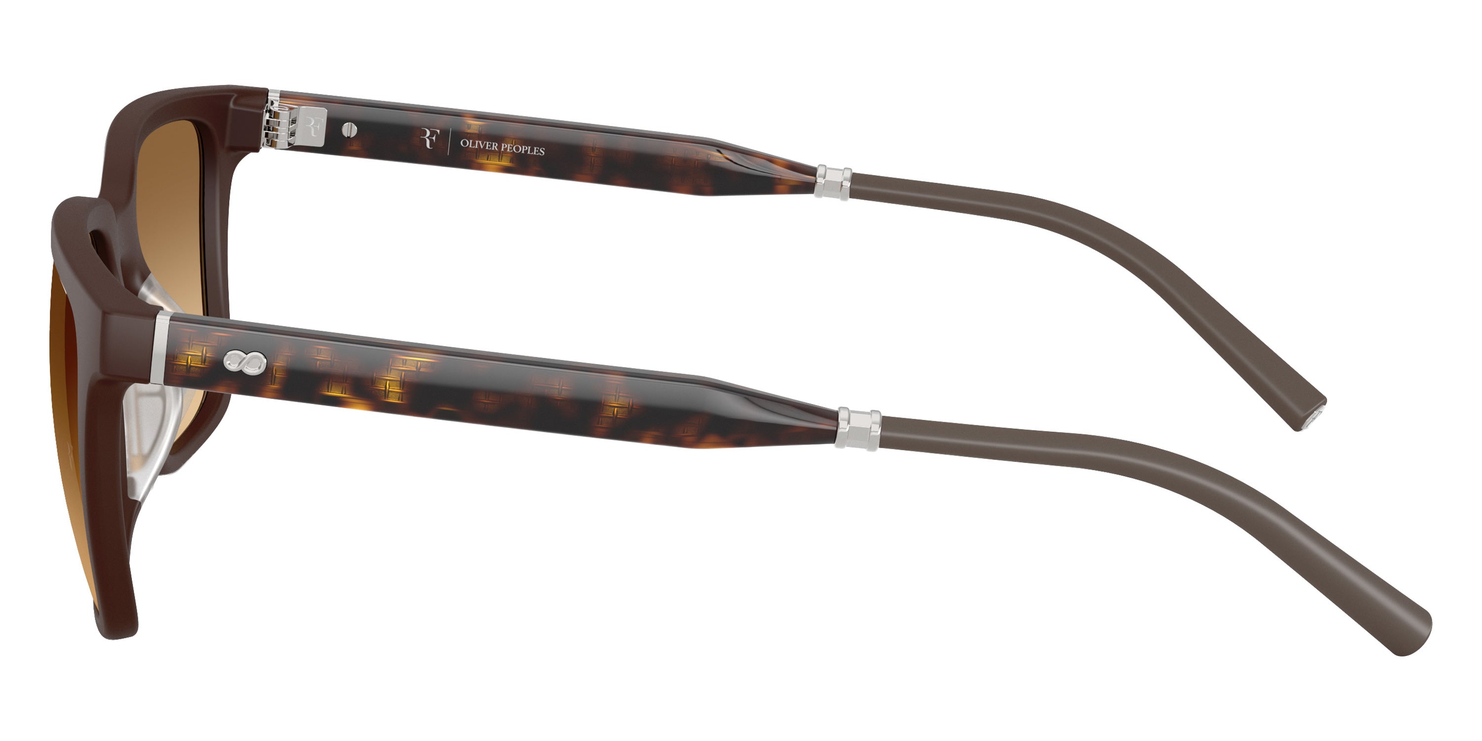 Oliver Peoples® Mr. Federer Sun OV5553SU 701013 52 Sunglasses - Semi-Matte Dark Brown / Saddle Gradient Wash to Dark Transitions