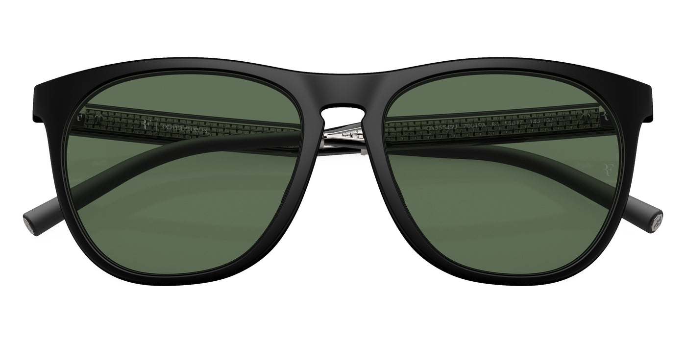 Oliver Peoples® R-1 OV5554SU 70019A 55 Sunglasses - Semi-Matte Black/Crystal Silver / G-15 Polarized