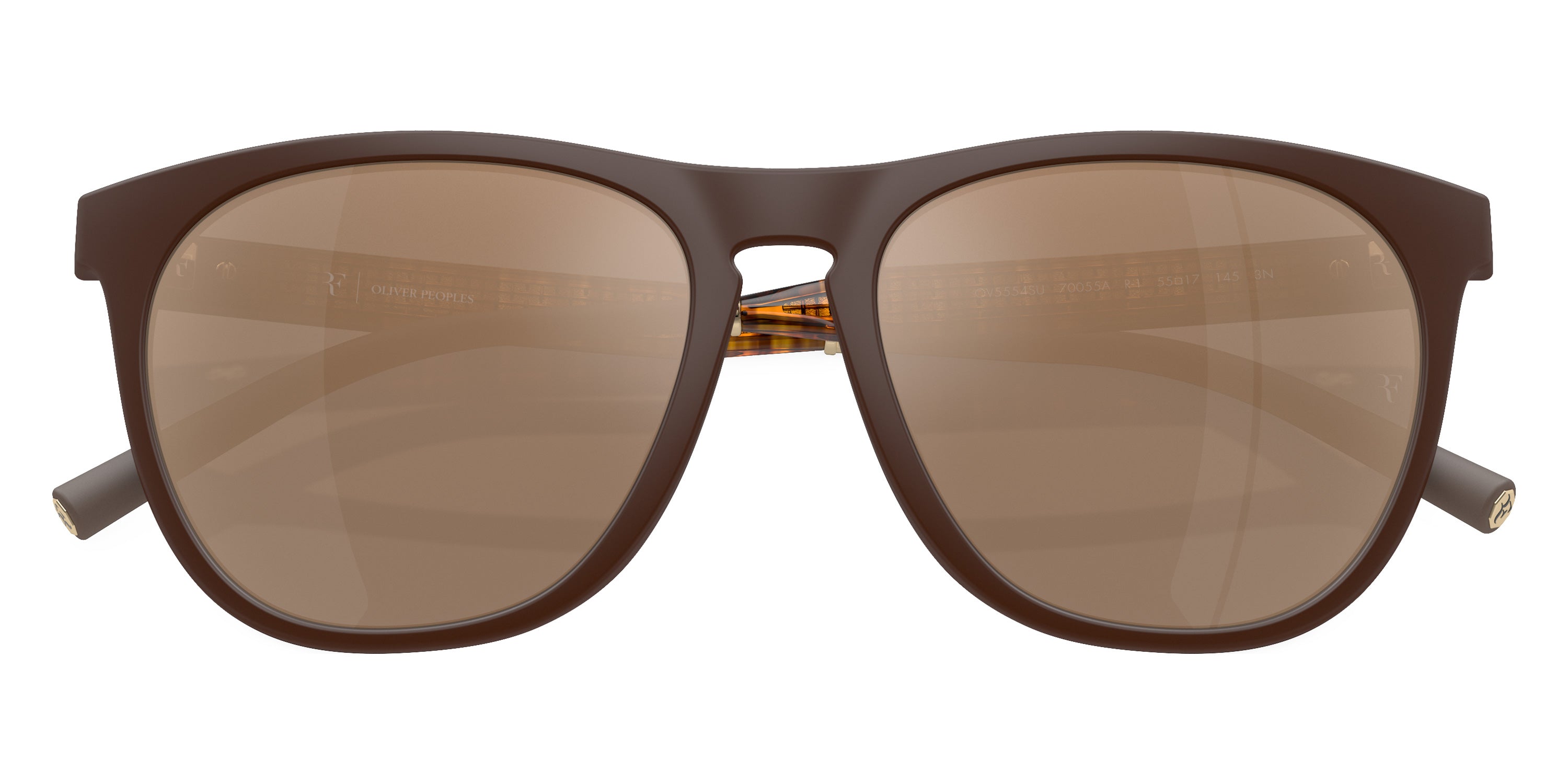 Oliver Peoples® R-1 OV5554SU 70055A 55 Sunglasses - Umber/Cortado Gold / Desert Flash Mirrored