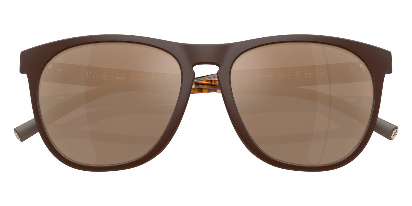 Oliver Peoples® R-1 OV5554SU 70055A 55 Sunglasses - Umber/Cortado Gold / Desert Flash Mirrored