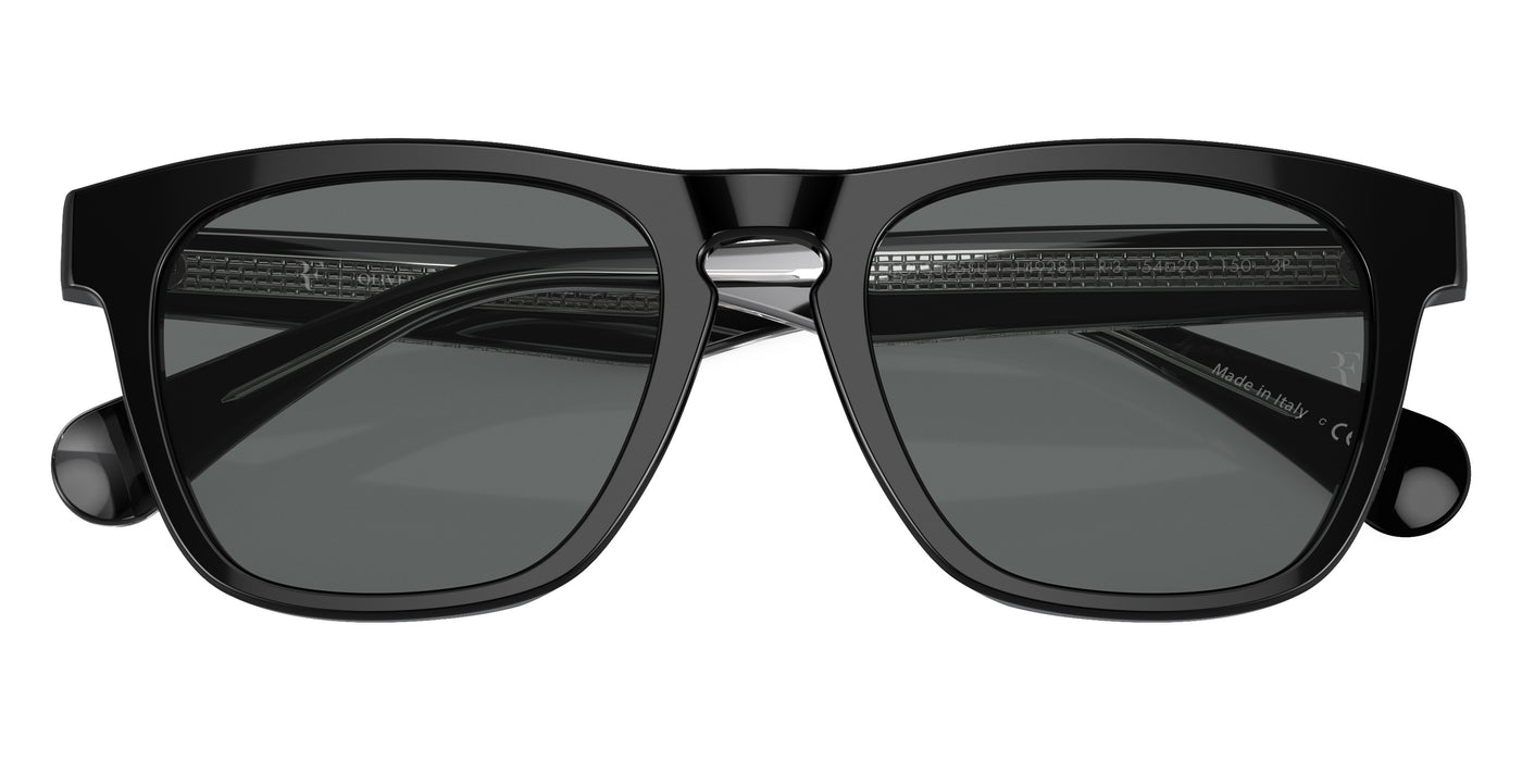 Oliver Peoples® R-3 OV5555SU 149281 51 Sunglasses - Black/Crystal / Gray Polarized Mirrored