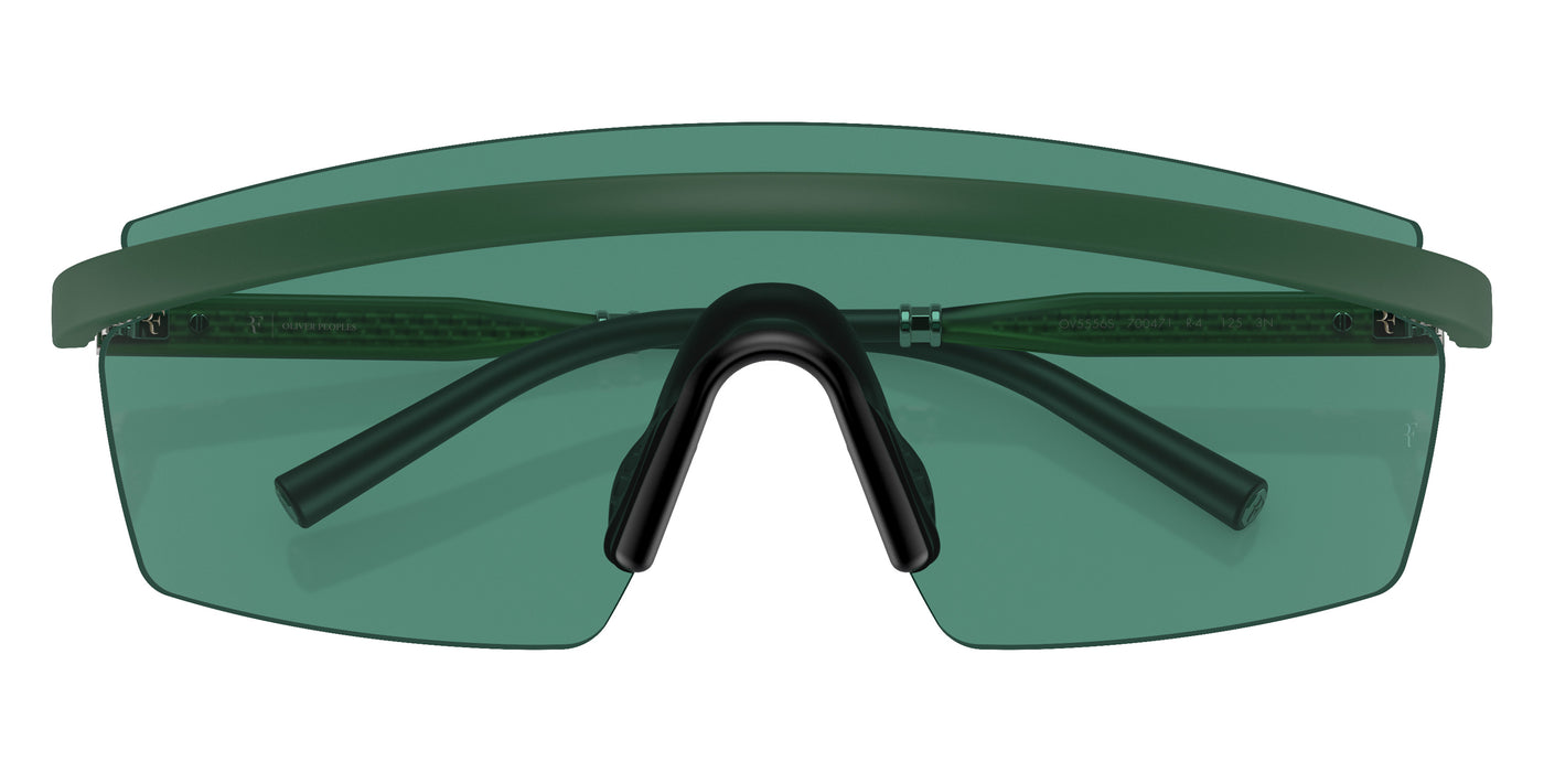 Oliver Peoples® R-4 OV5556S 700471 35 Sunglasses - Semi-Matte Ryegrass/Ryegrass and Silver / Forest