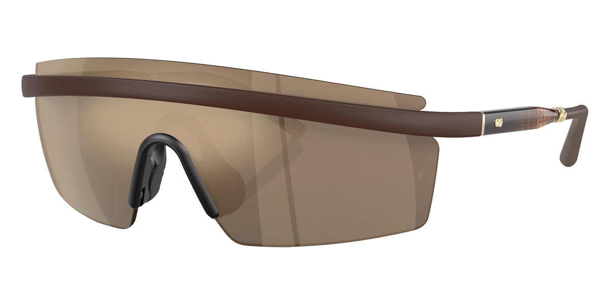 Oliver Peoples® R-4 OV5556S 70055A 35 Sunglasses - Semi-Matte Umber/Cortado Gold / Desert Flash Mirrored