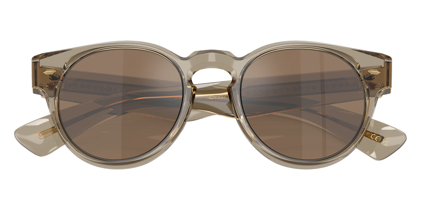 Oliver Peoples® Hayton 18k OV5571SU 1745G8 49 Sunglasses - Sencha / Cognac Mirrored