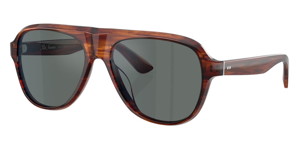 Oliver Peoples® OV5581SU Pilot OV5581SU 1721W5 57 Sunglasses - Dark Amber Smoke/Regal Blue Mirrored 1721W5