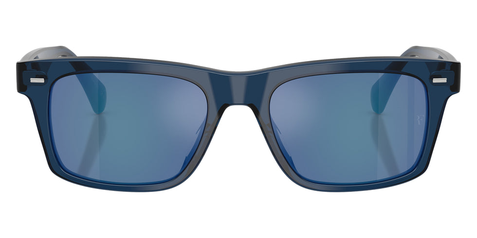 Oliver Peoples® R-16 OV5596SU 178755 55 Sunglasses - Blue Ash / Marine Flash Mirrored