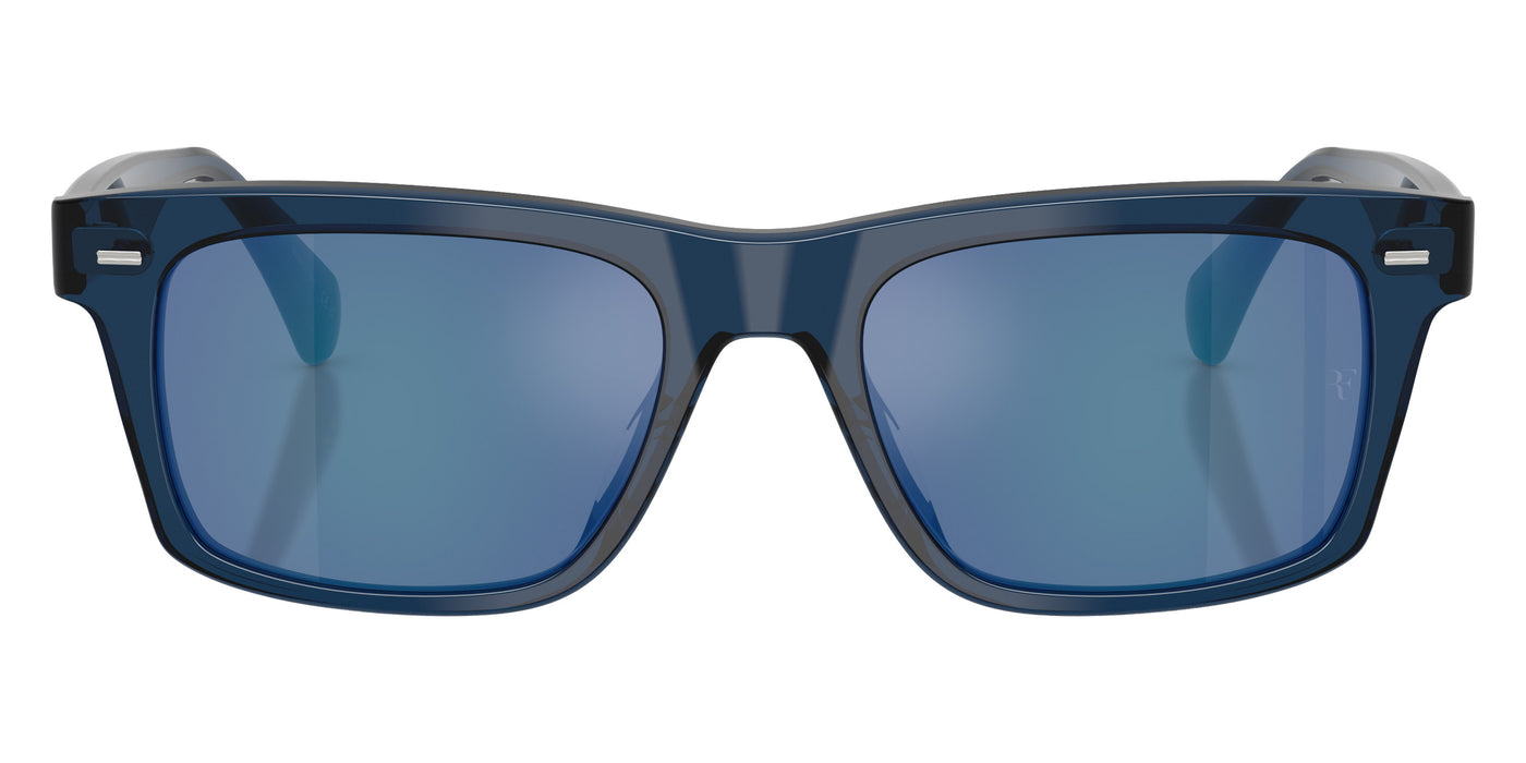Oliver Peoples® R-16 OV5596SU 178755 55 Sunglasses - Blue Ash / Marine Flash Mirrored