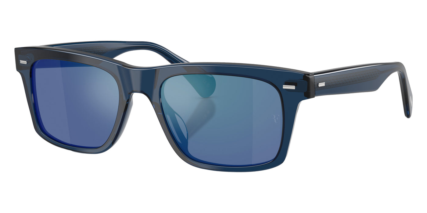 Oliver Peoples® R-16 OV5596SU 178755 55 Sunglasses - Blue Ash / Marine Flash Mirrored