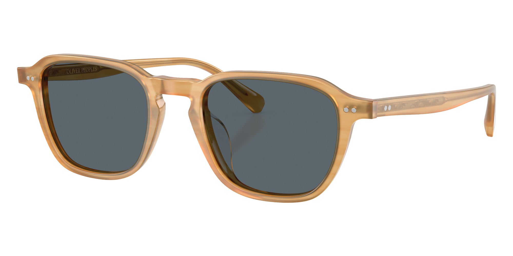 Oliver Peoples® OV5598SU Geometric OV5598SU 1779R5 50 Sunglasses - Semi-Matte Goldwood/Blue