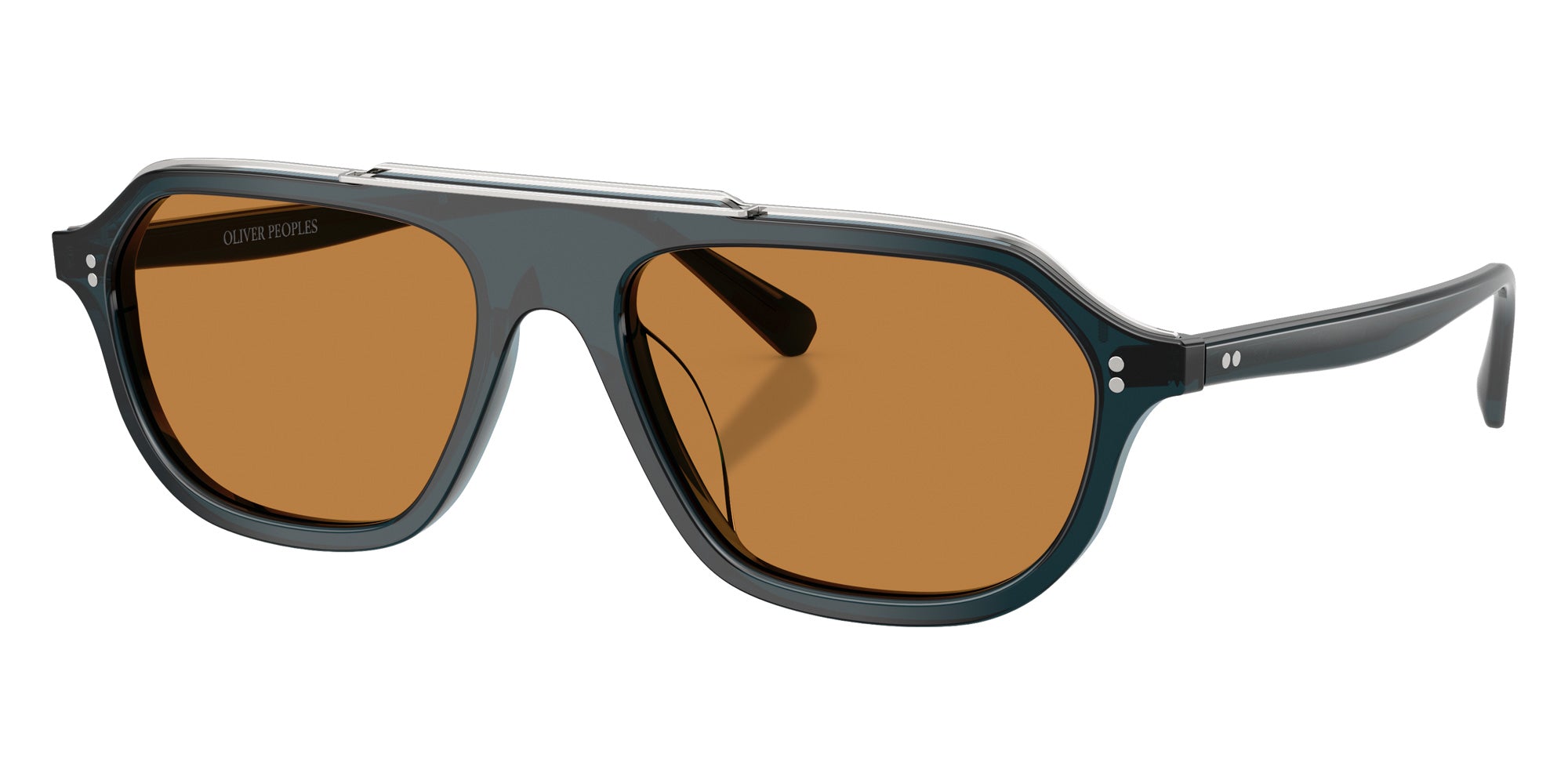 Oliver Peoples® OV5613SU Geometric OV5613SU 181953 58 Sunglasses - Midnight Teal/Cognac 181953