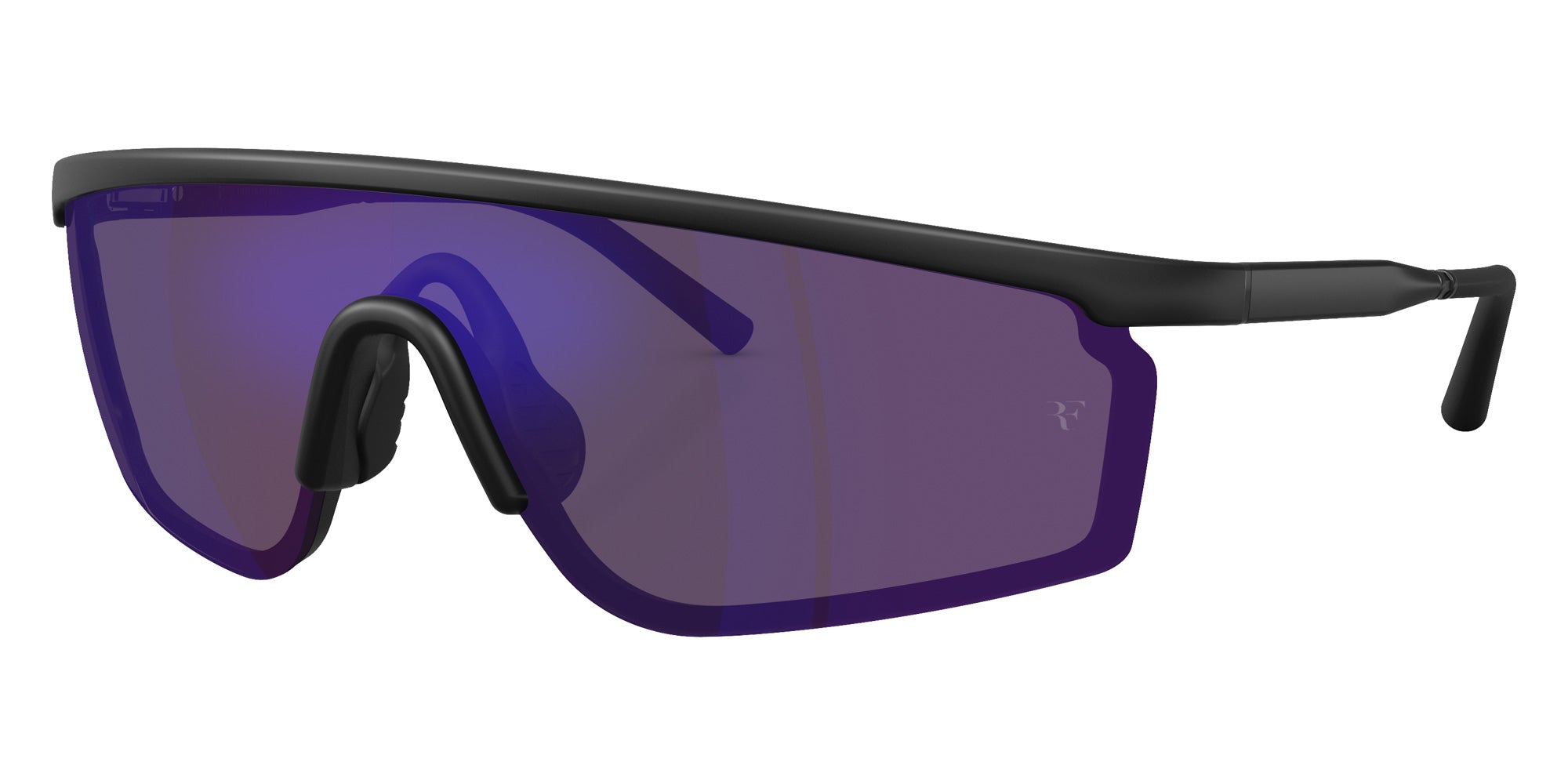 Oliver Peoples® OV5623S Geometric OV5623S 70014V 43 Sunglasses - Semi-Matte Black/Royal Purple Mirrored 70014V