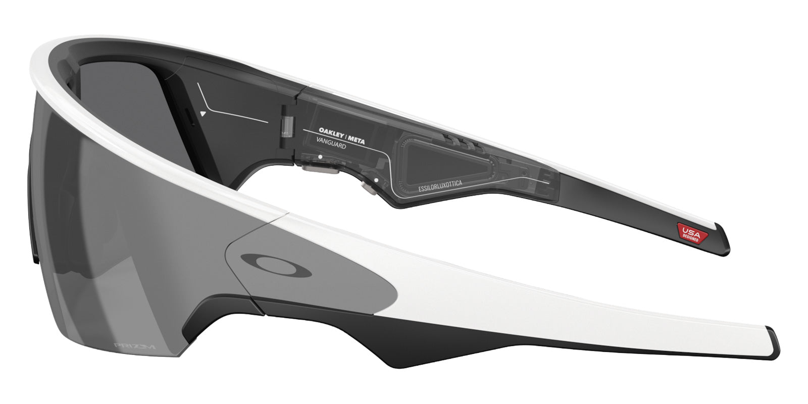 Oakley® Meta OW8001 Vanguard - Matte White/Prizm Black Mirrored Sunglasses