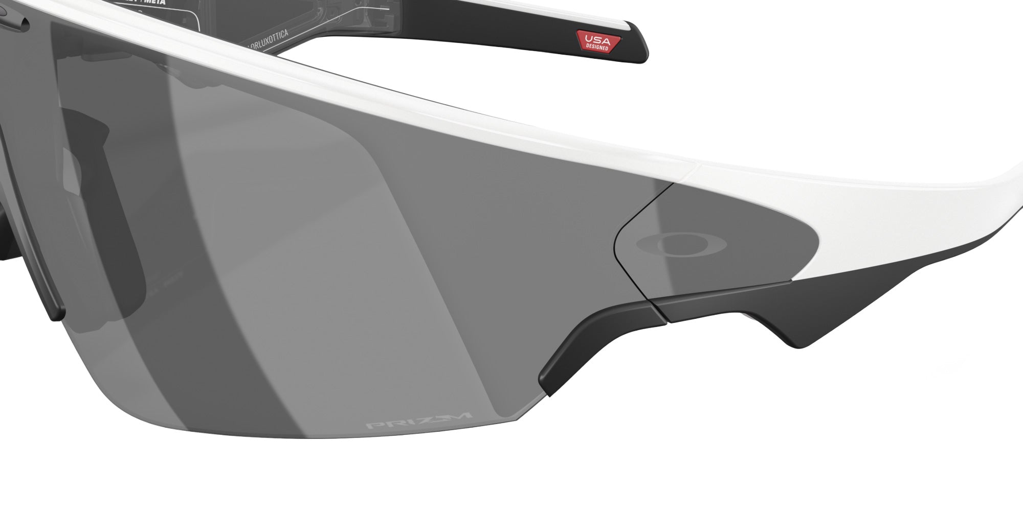 Oakley® Meta OW8001 Vanguard - Matte White/Prizm Black Mirrored Sunglasses