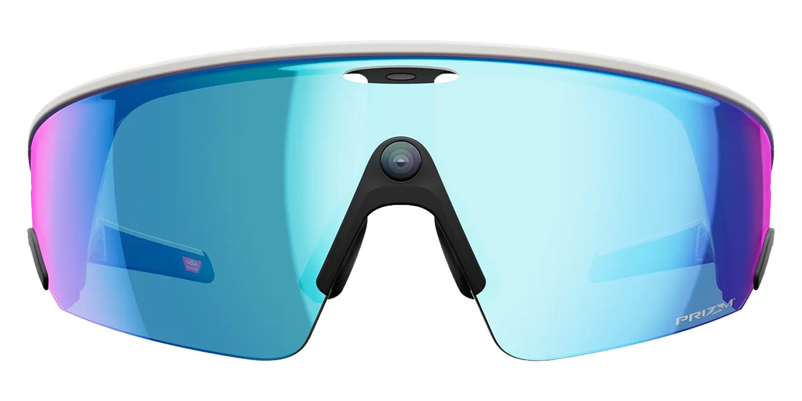 Oakley® Meta OW8001 Vanguard - Matte White/Prizm Sapphire Mirrored Sunglasses