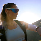 Oakley® Meta OW8001 Vanguard - Matte White/Prizm Sapphire Mirrored Sunglasses