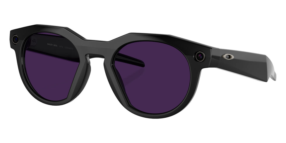 Oakley® Meta OW8002 HSTN - Polished Black/Clear to Amethyst Transitions AR Sunglasses