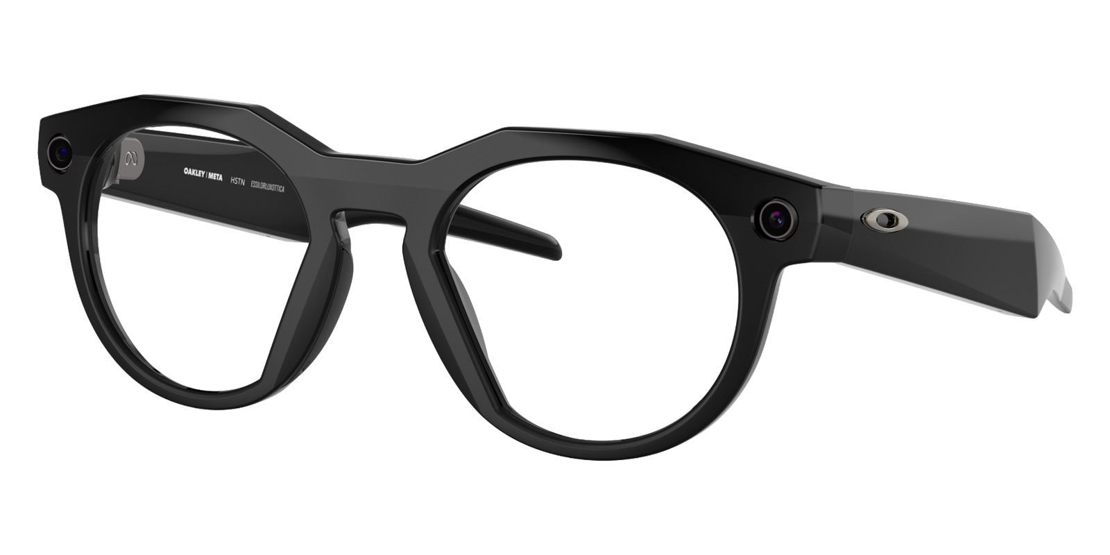 Oakley® Meta OW8002 HSTN - Polished Black/Clear to Amethyst Transitions AR Sunglasses